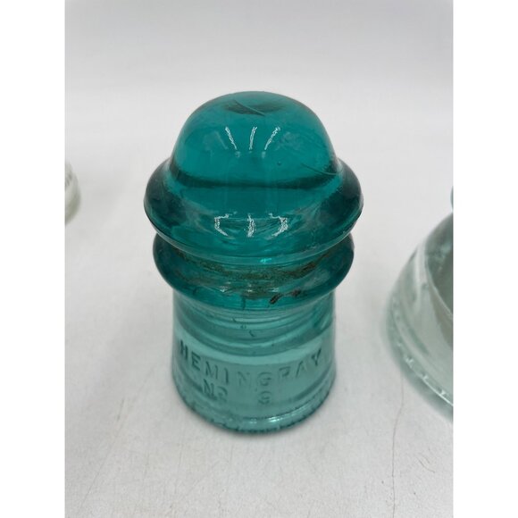 6 Hemingray Insulators antique Made in Usa 4 gray 2 green - Picture 8 of 16